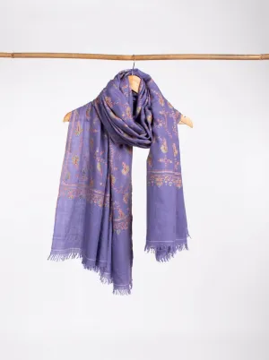 Purple Fine Sozni Kashmiri Pashmina Shawl - JUNEAU