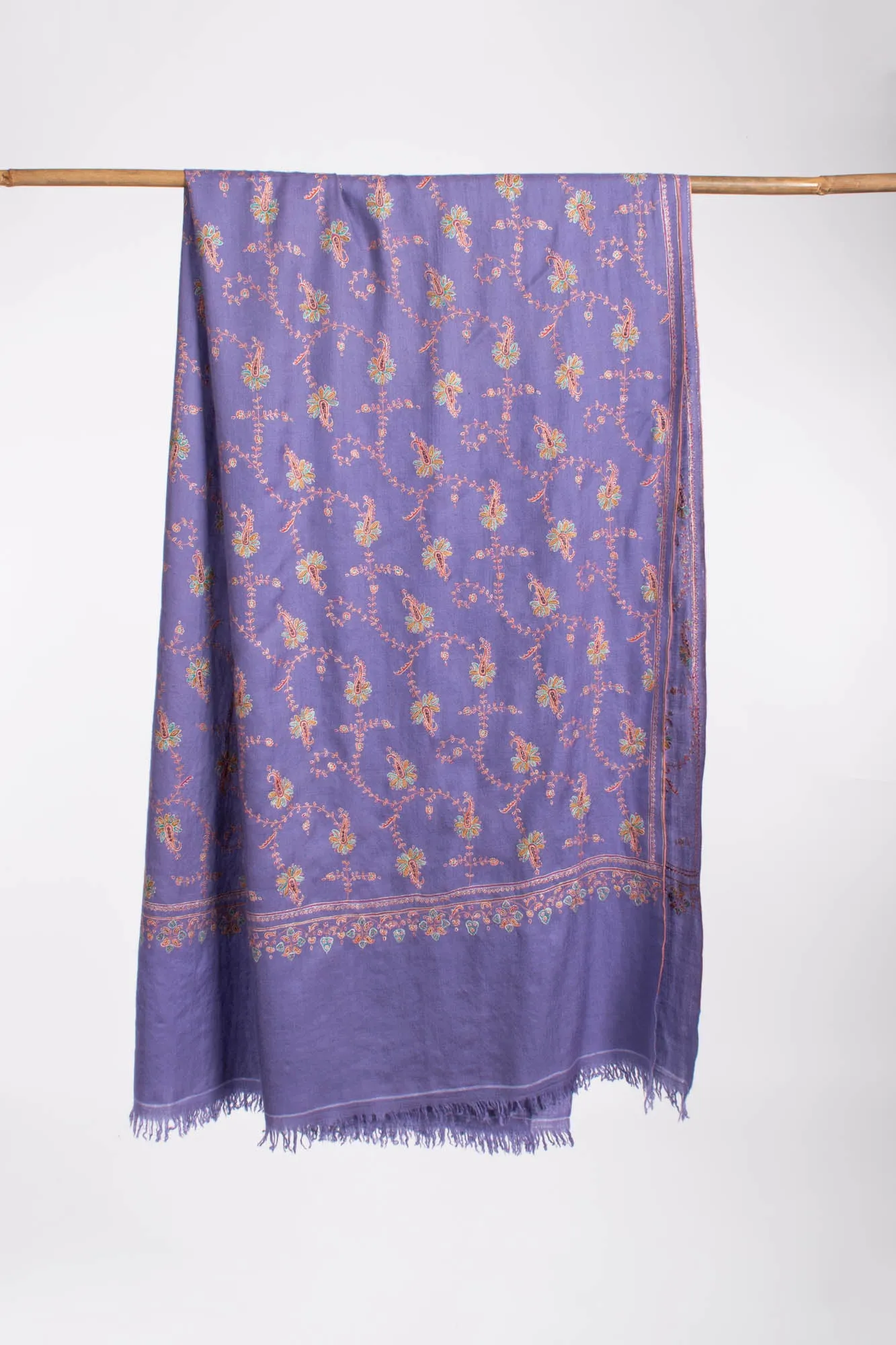 Purple Fine Sozni Kashmiri Pashmina Shawl - JUNEAU