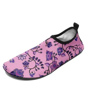 Purple Floral Amour Sockamoccs Kid's Sockamoccs Slip On Shoes