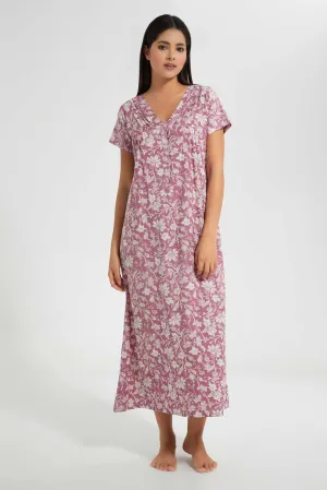 Purple Floral Nightgown