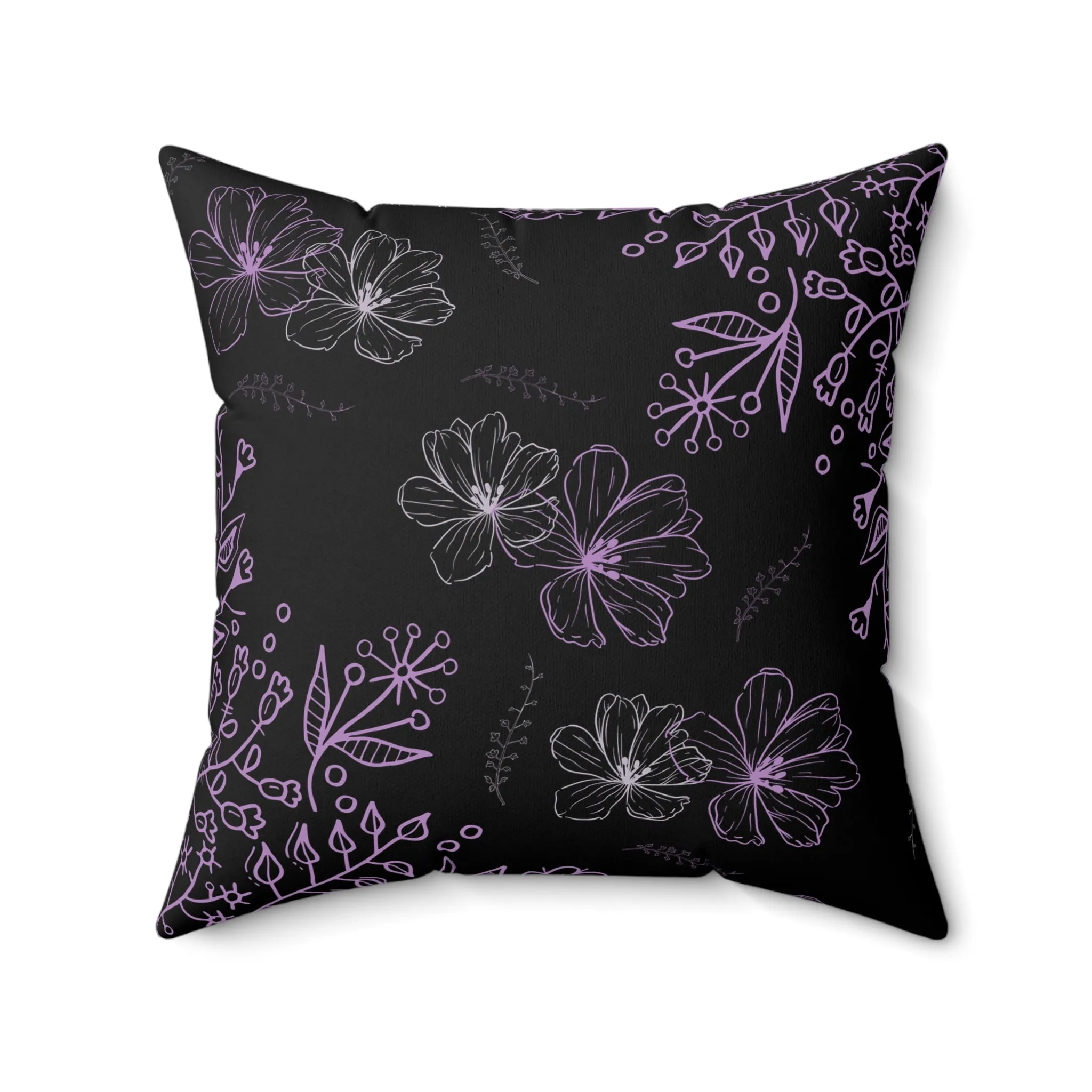 Purple flowers Polyester Square Pillow