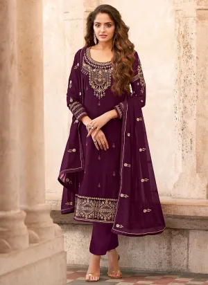 Purple Georgette Salwar kameez