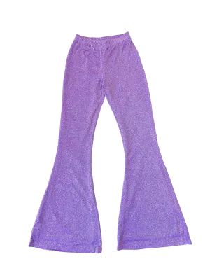 Purple Glitter Flare Pants