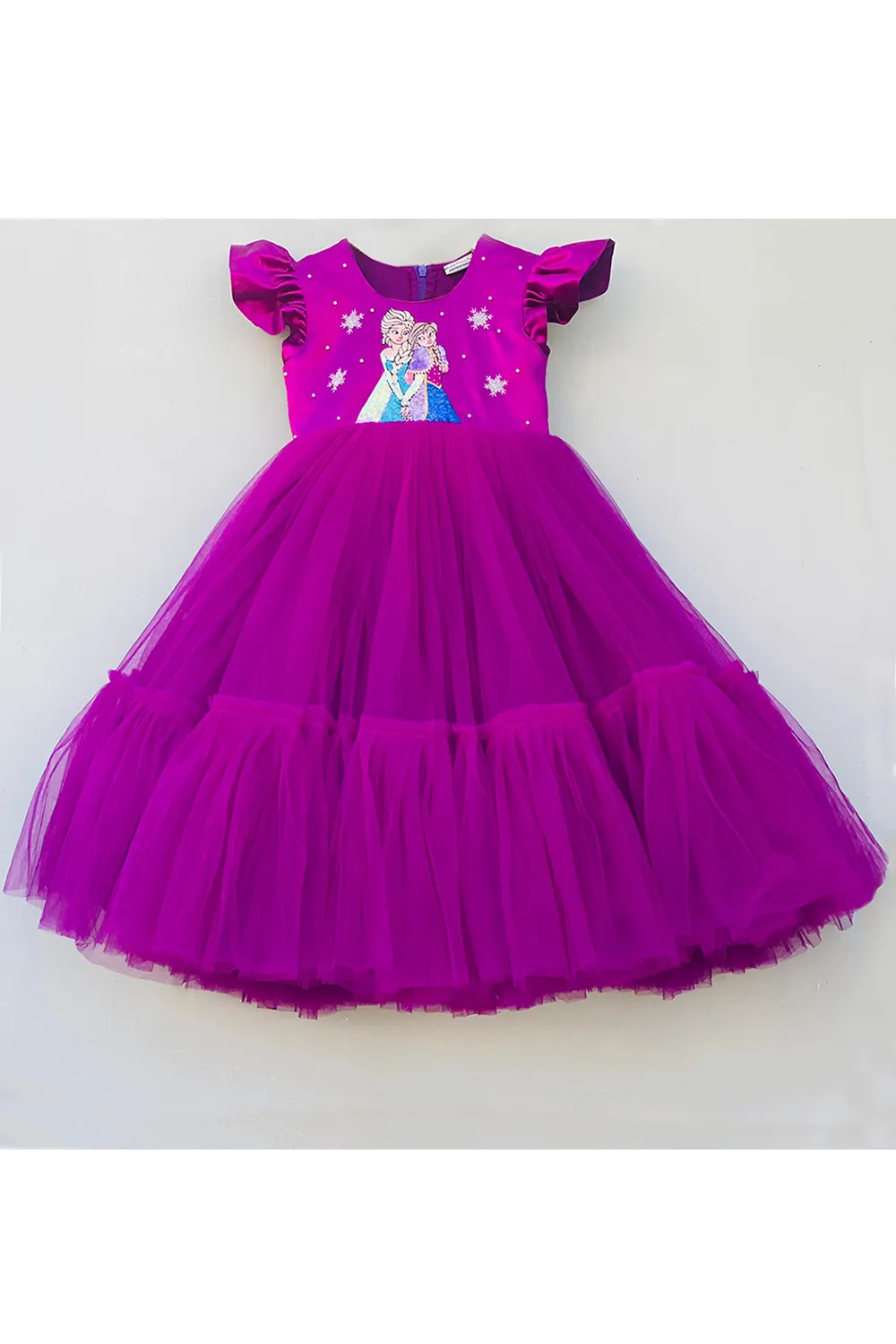 Purple hand embellished princess gown