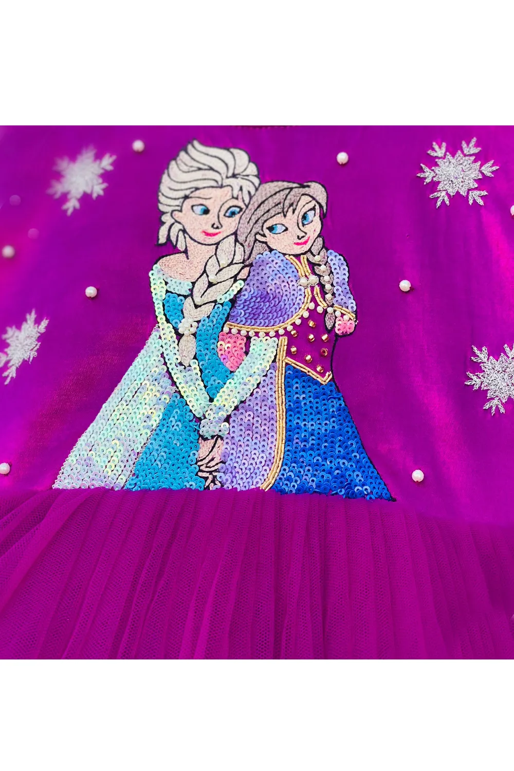 Purple hand embellished princess gown