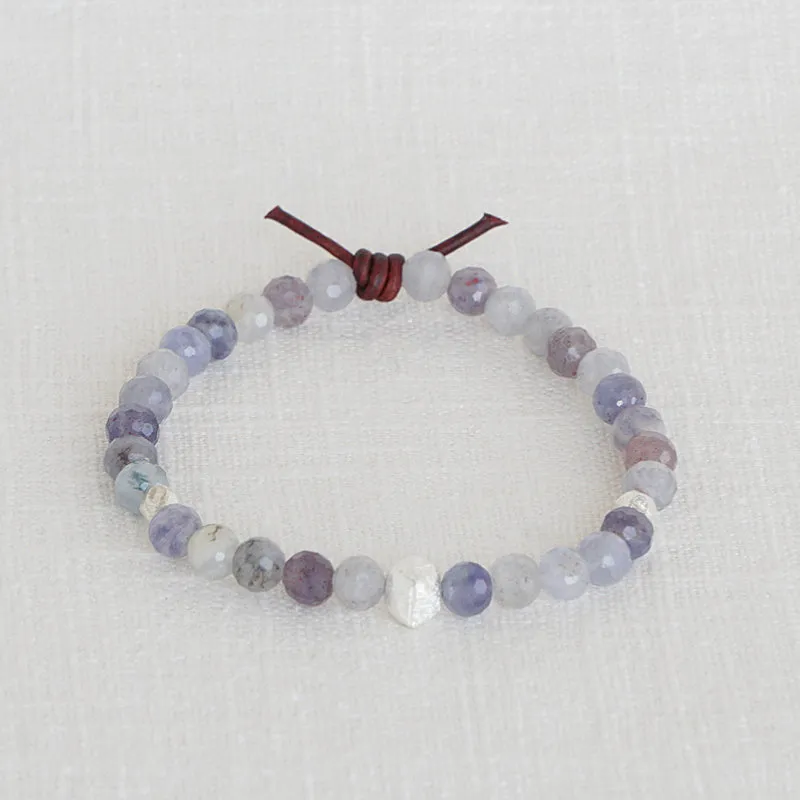 Purple Iolite Affirmation Mini Bracelet | Choose your Affirmation