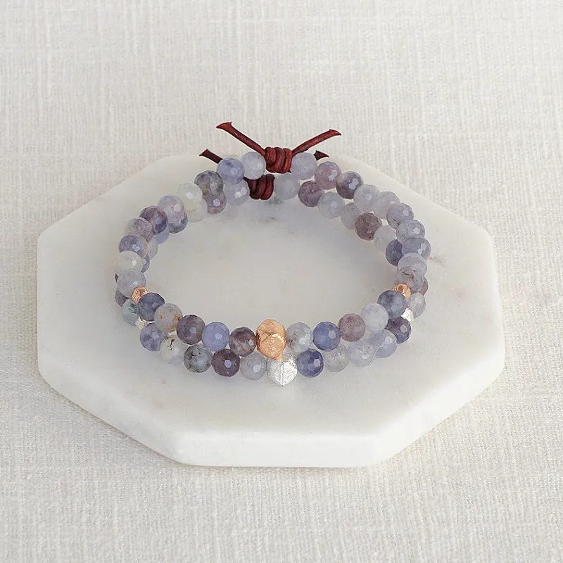 Purple Iolite Affirmation Mini Bracelet | Choose your Affirmation