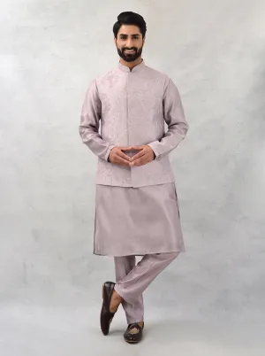 Purple Kurta Set with Koti | TULA