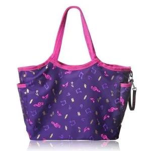 Purple Music Themed Tote Bag