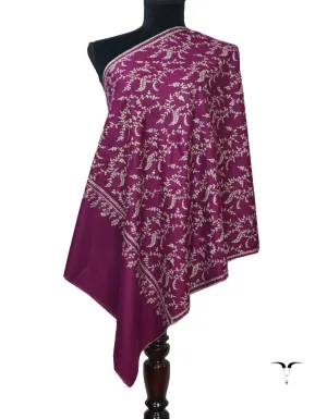 Purple Pashmina Stole In Sozni 5976