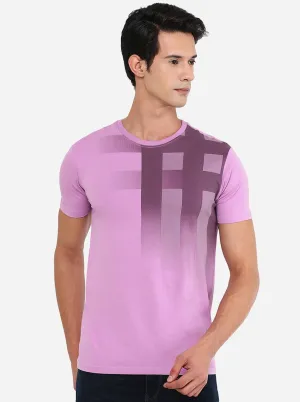 Purple Printed Slim Fit T-Shirt | JadeBlue