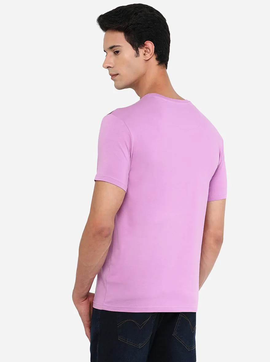 Purple Printed Slim Fit T-Shirt | JadeBlue