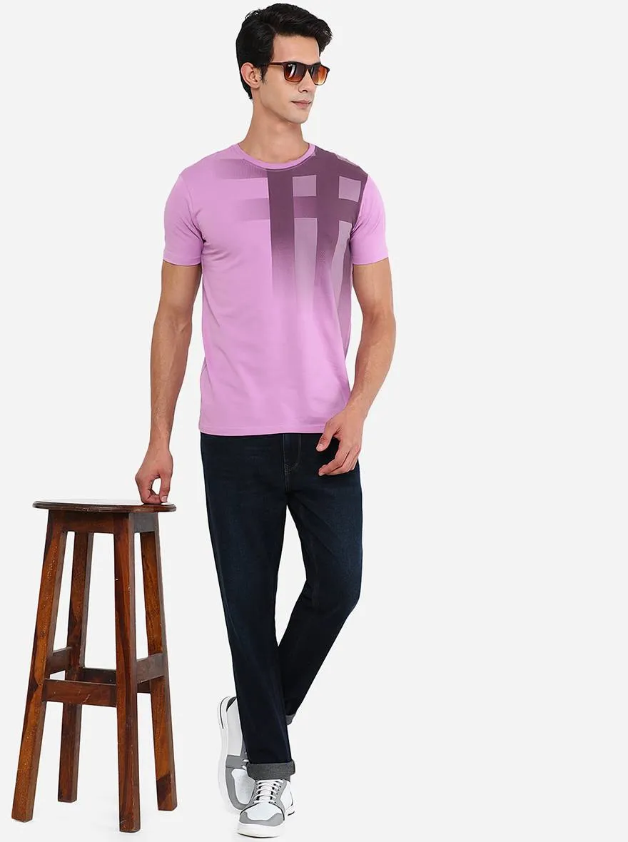 Purple Printed Slim Fit T-Shirt | JadeBlue