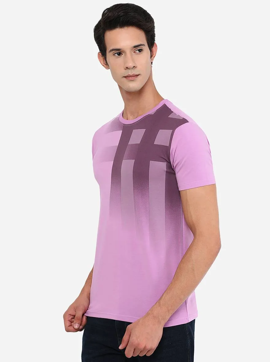 Purple Printed Slim Fit T-Shirt | JadeBlue