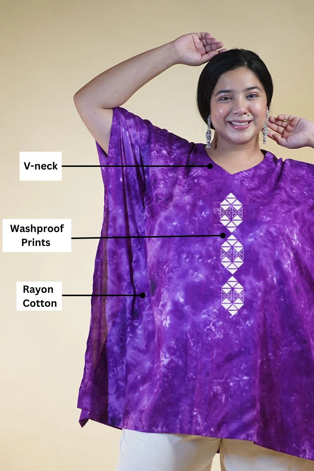 Purple Rayon TieDyeKurta - Pageantry