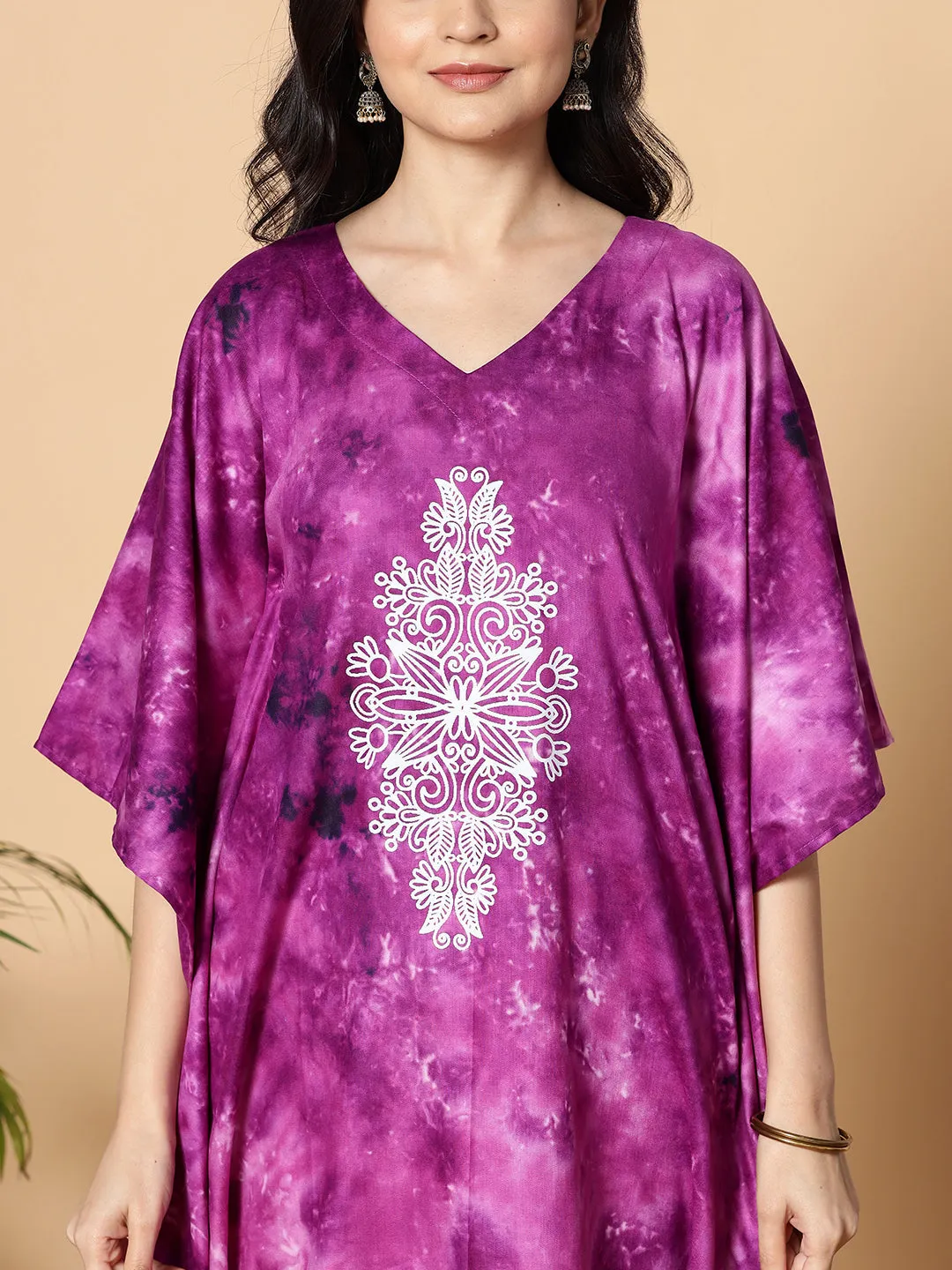 Purple Rayon TieDyeKurta - Royals