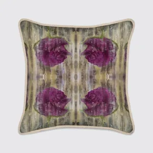 Purple Roses Silk Cushion