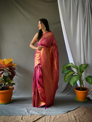 Purple Saree in Pure Kanjeevaram Silk for women