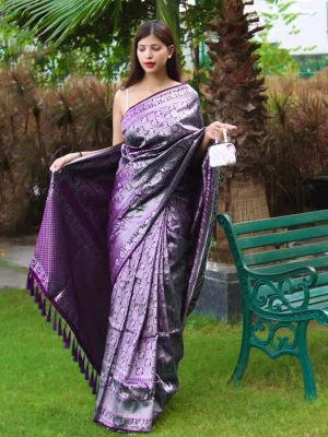 Purple Saree in Pure Kanjeevaram Silk