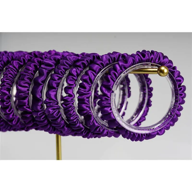 Purple silk scrunchies mini