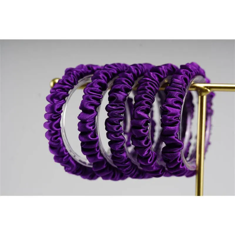 Purple silk scrunchies mini