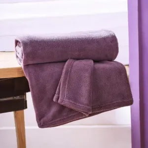 Purple Soft Fleece Throw 130 x 170cm