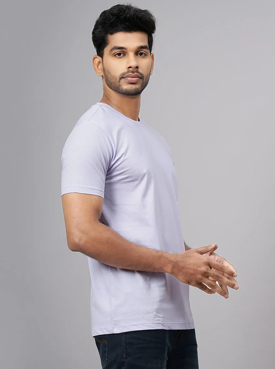 Purple Solid Slim Fit T-Shirt | JadeBlue