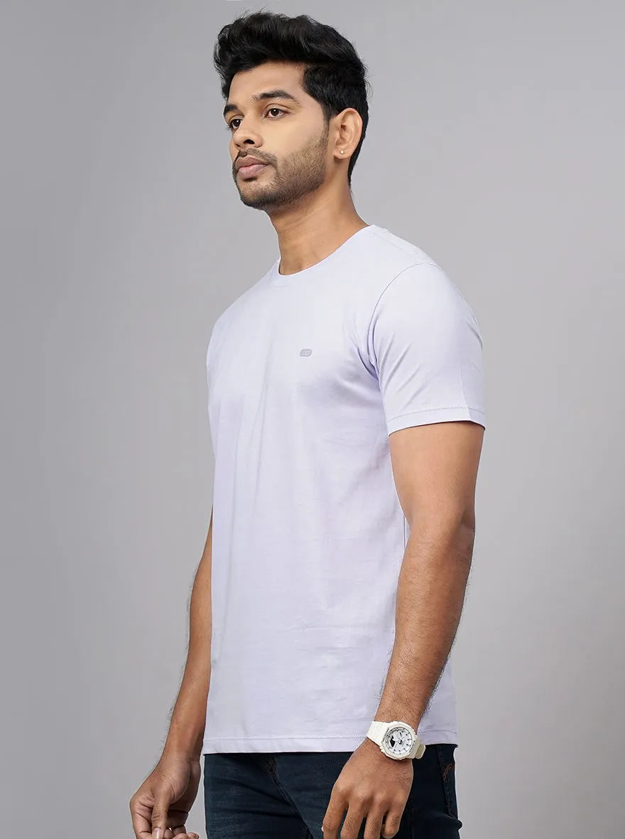 Purple Solid Slim Fit T-Shirt | JadeBlue