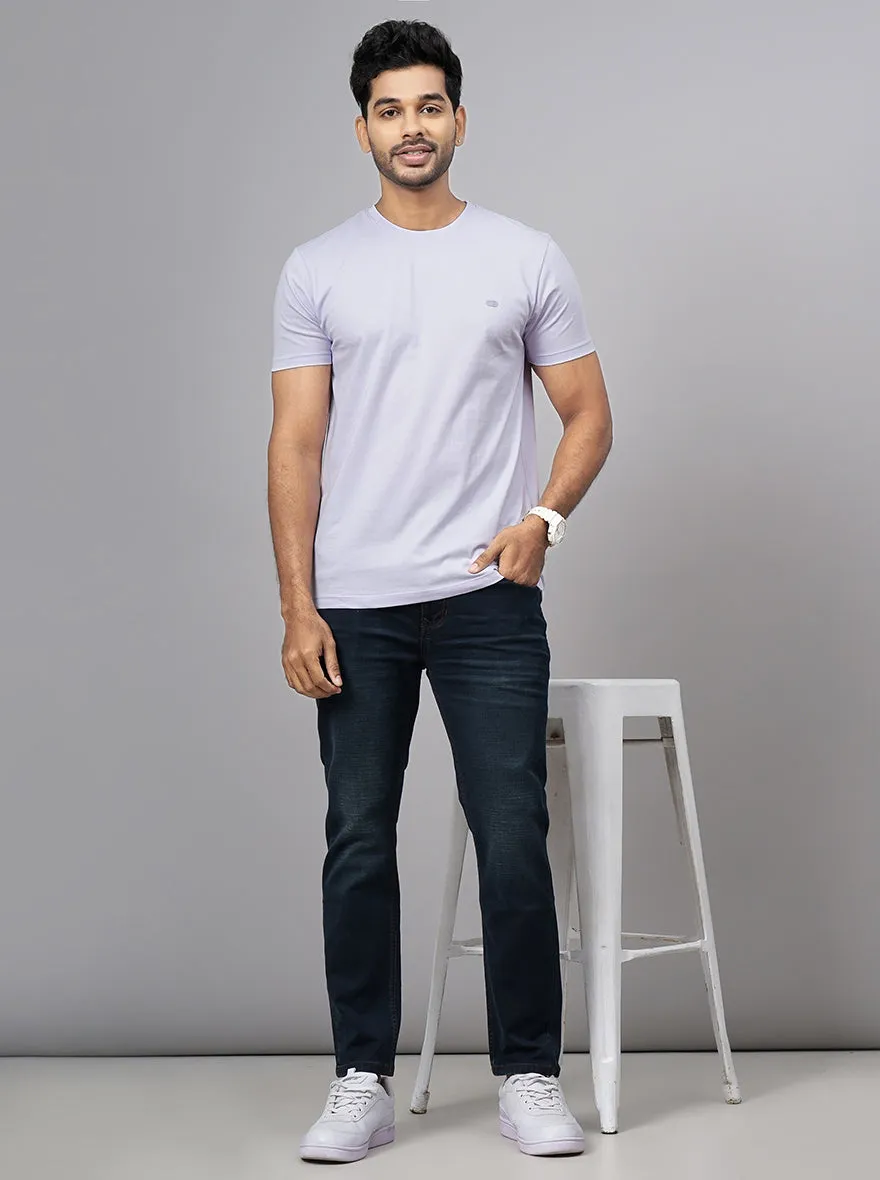 Purple Solid Slim Fit T-Shirt | JadeBlue