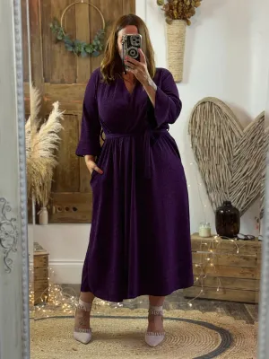 Purple Sparkly Roxy Midaxi Dress