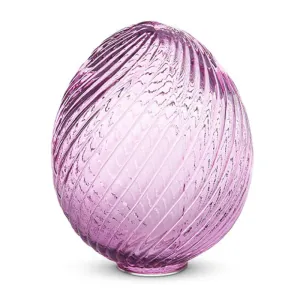 Purple Swirl Patterned Glass Egg, 6"