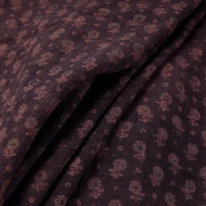 Purple - Tiny Butti Special Pure Wool Handloom Ajrakh Hand Block Printed Fabric