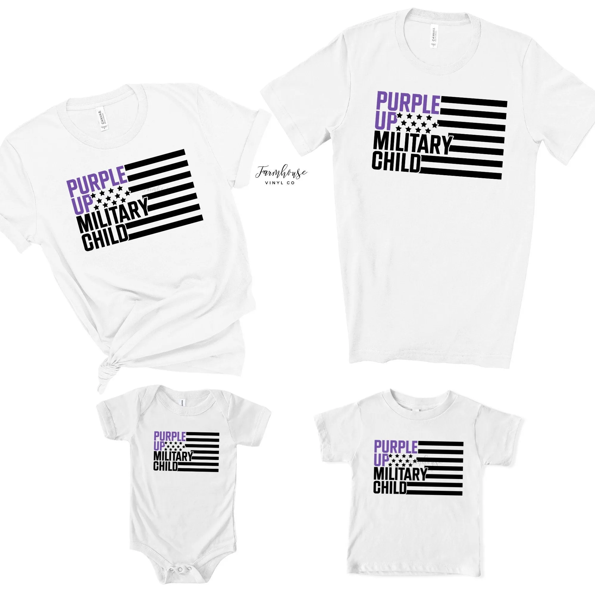 Purple Up Military Kids Flag Shirt