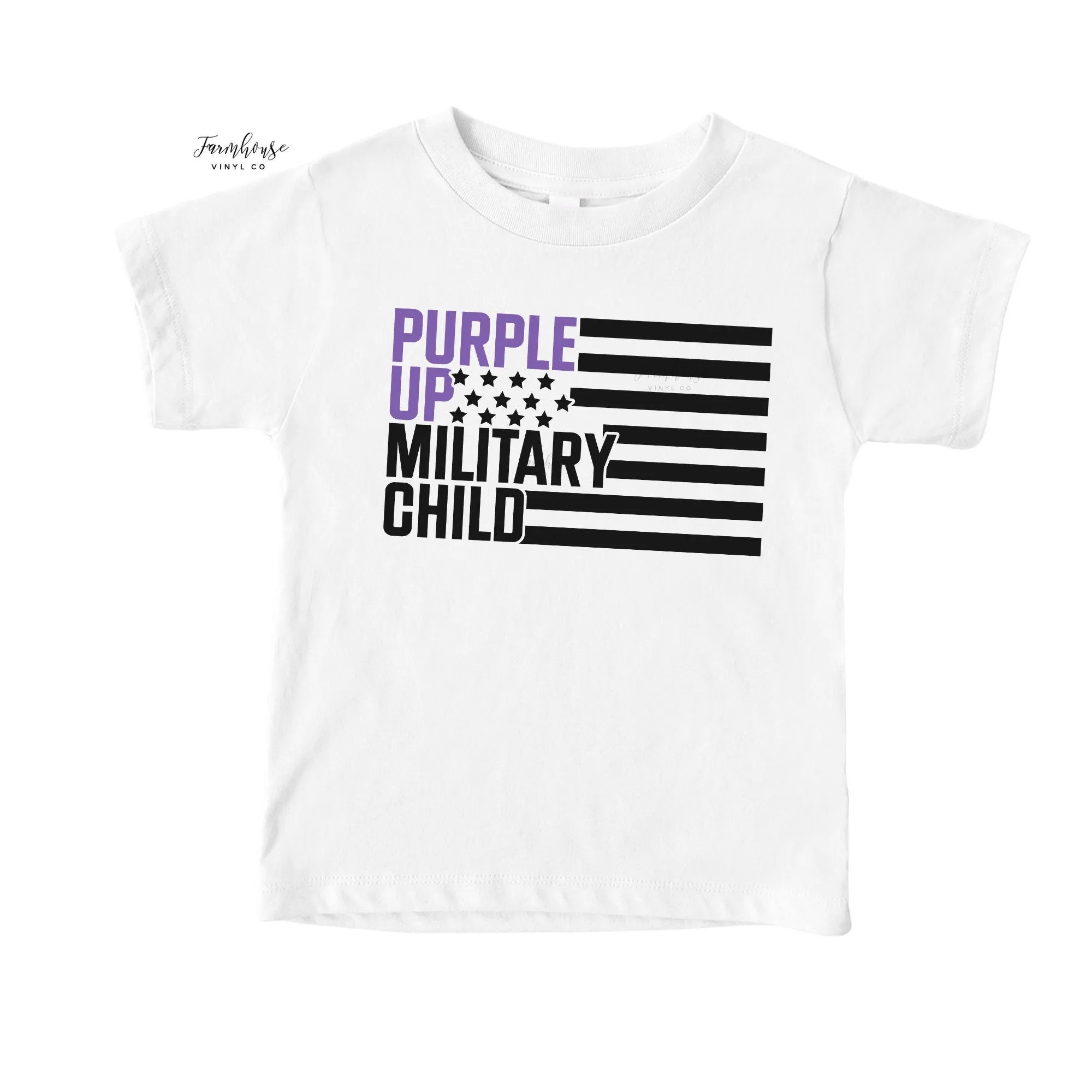 Purple Up Military Kids Flag Shirt