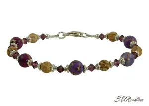 Purple Varascite Jasper Gemstone Beaded Bracelets