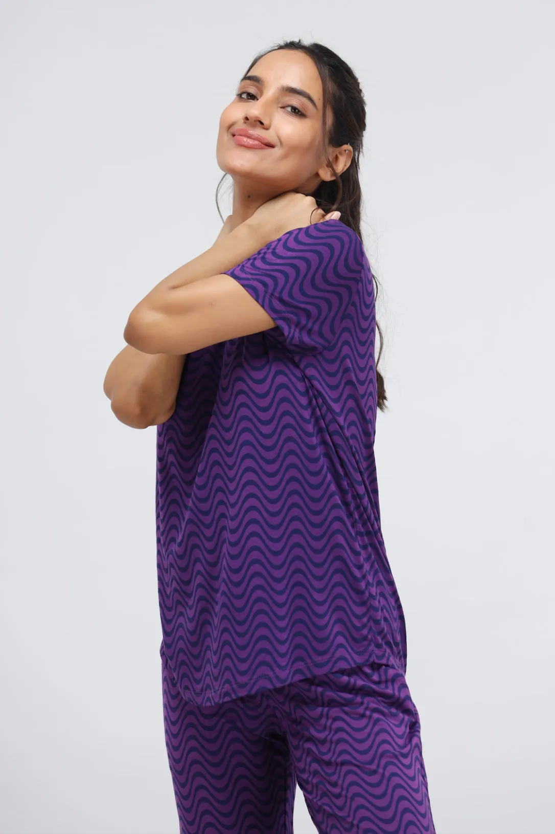 Purple Wavy Modal Top