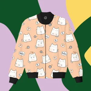 Purrfectly Pawsome All Over Printed Bomber Jacket