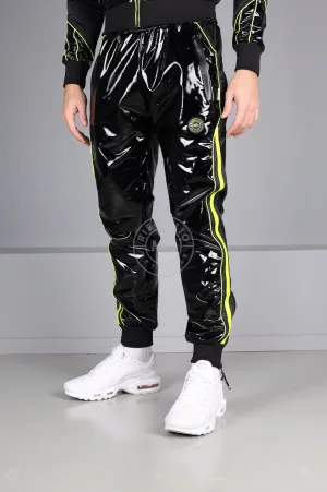 PVC 24 Tracksuit Pants - Black with Neon Piping