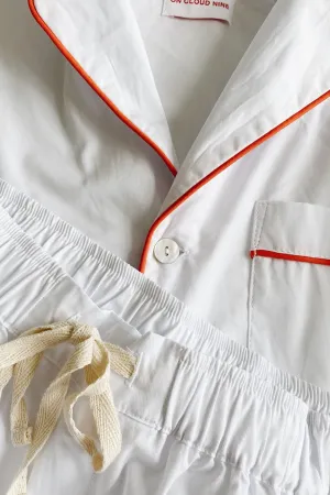 PYJAMAS SET // WHITE & CORAL // WOMEN - Only XS