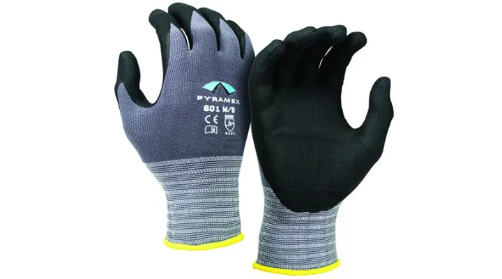 Pyramex 15 Gauge Micro-Foam Nitrile Coated Saftey Gloves - L