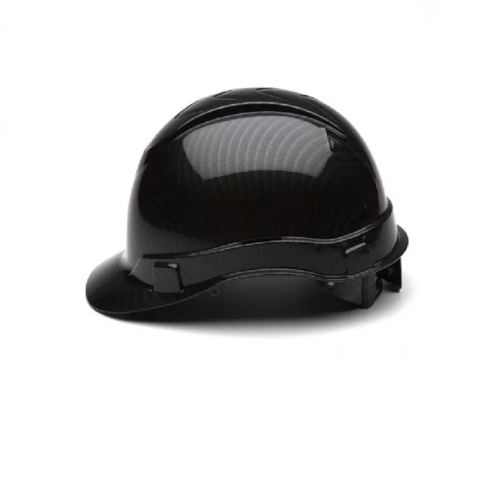 Pyramex Ridgeline HP44117S 4 Point Standard Ratchet Cap Style Hard Hat with Graphite Pattern, Shiny Black, One Size, 1 Each