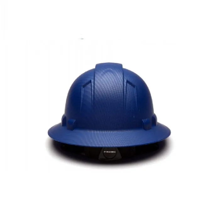 Pyramex Ridgeline HP54122 4 Point Standard Ratchet Full Brim Hard Hat, Matte Blue with Graphite Pattern, One Size, 1 Each