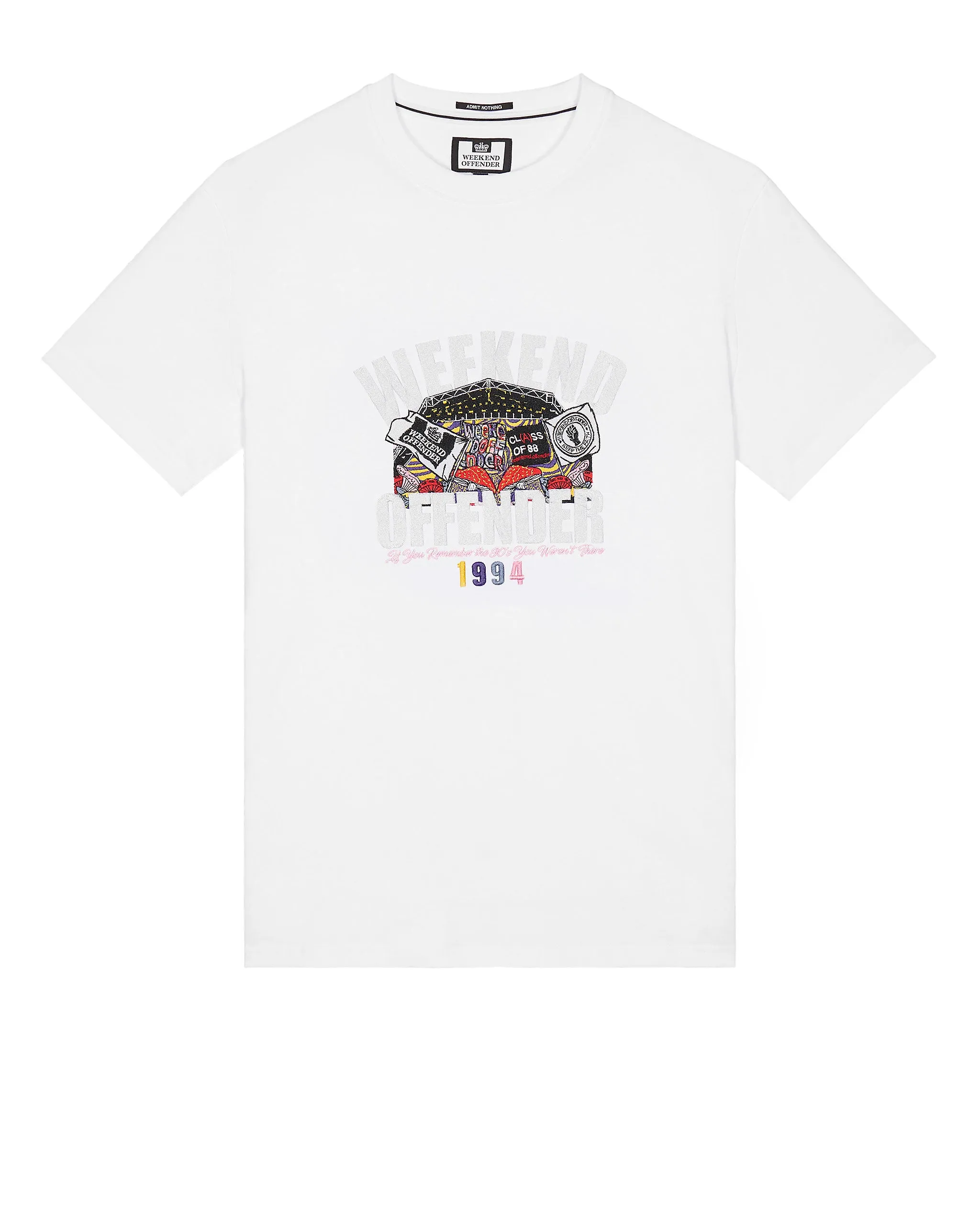 Pyramid Embroidered Graphic T-Shirt White