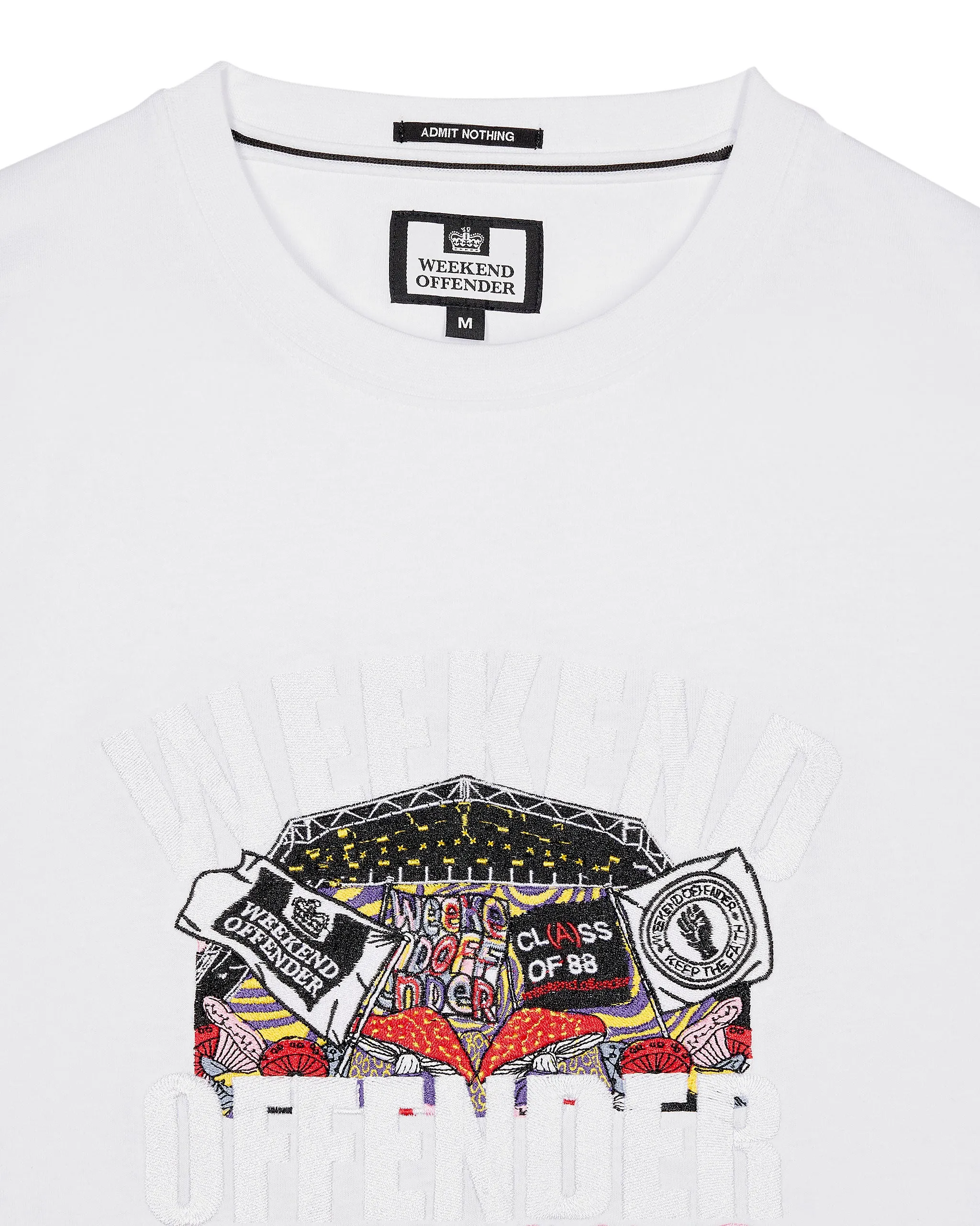 Pyramid Embroidered Graphic T-Shirt White