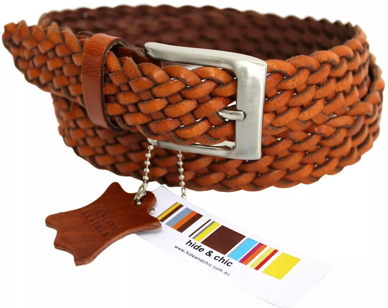 Quality Full Grain Genuine Leather Braided Belt. Style No: 41027 Hide & Chic