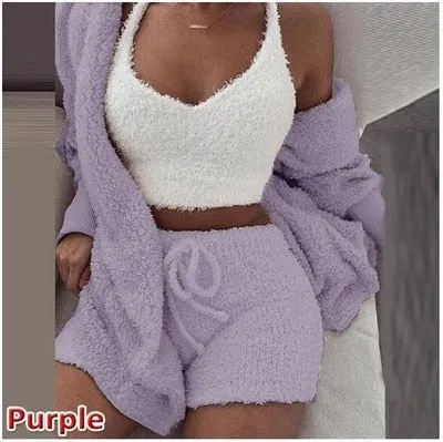 Quarantine Queen Three Piece Fluffy Set