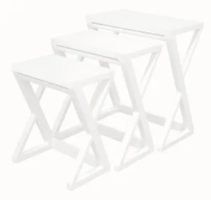 Queen Anne Nesting Table - Set of 3 (White)