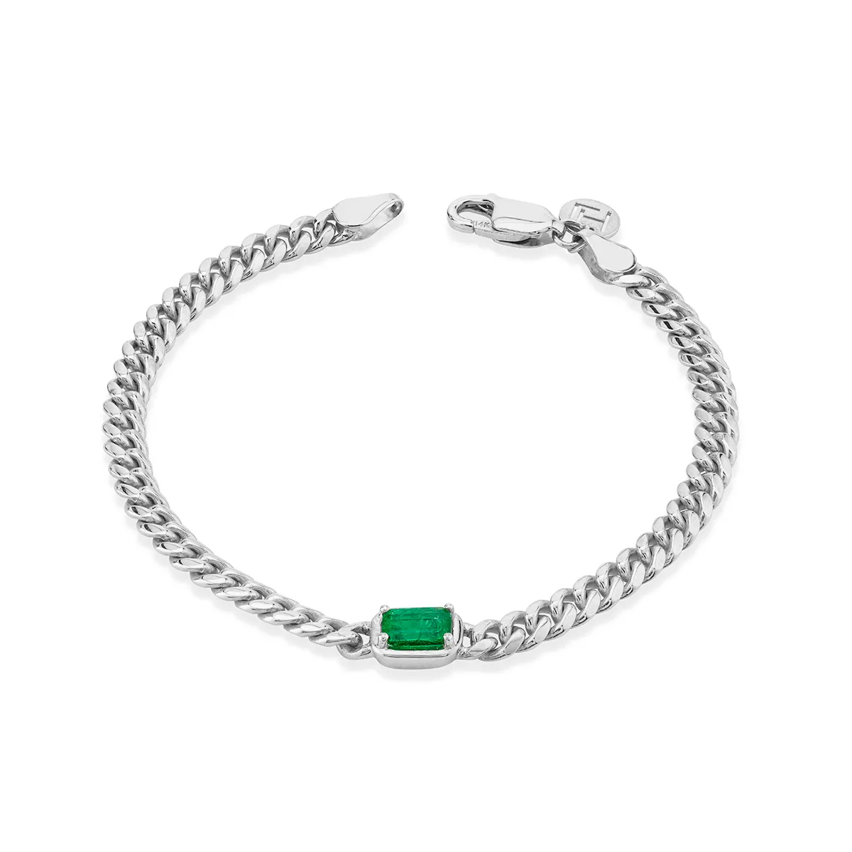 Queen Emerald Cut Emerald Cuban Anklet