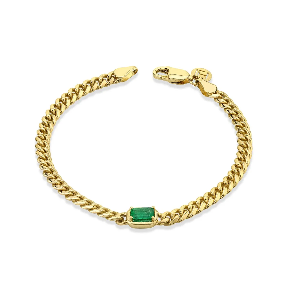 Queen Emerald Cut Emerald Cuban Anklet