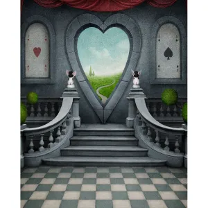 Queen of Hearts Window Printed Backdrop